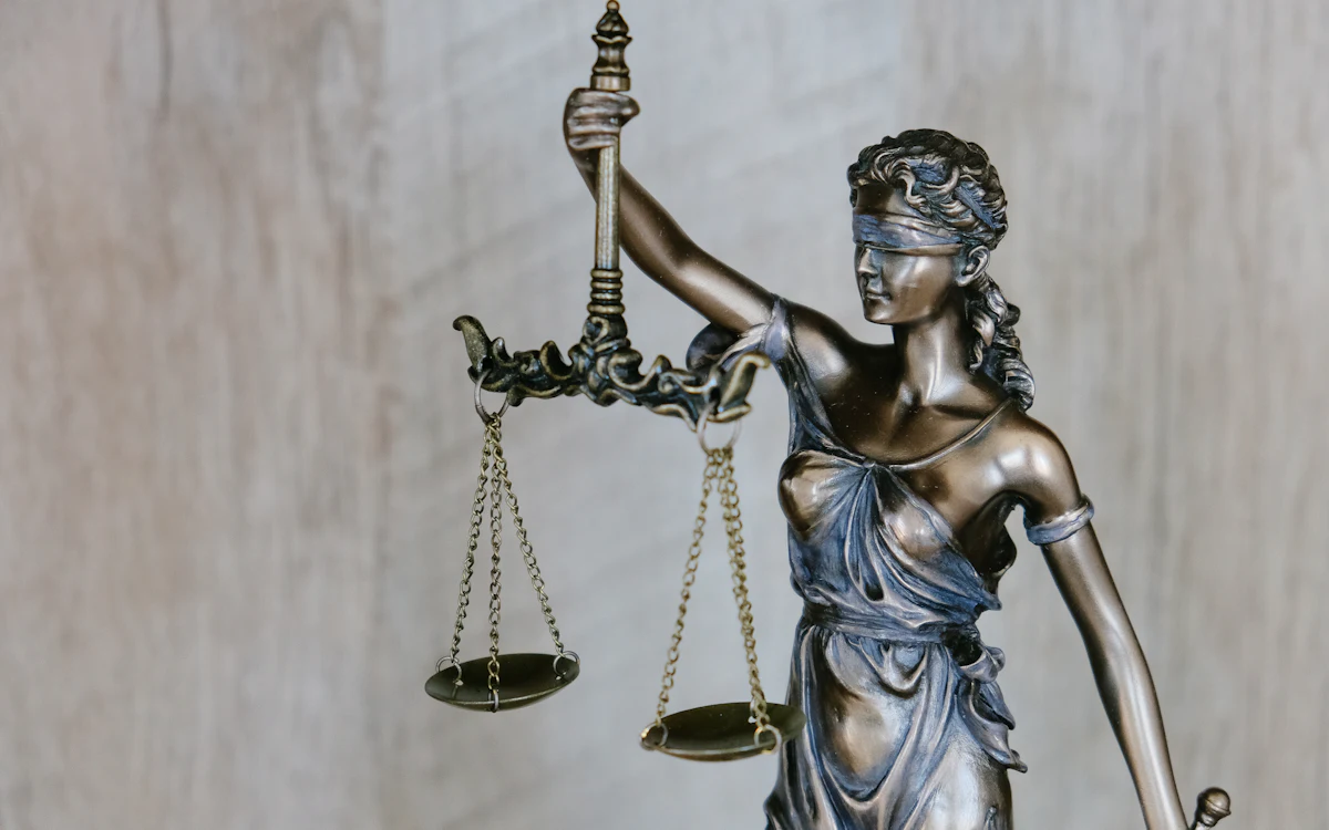 Scales of justice representing legal services and professional information